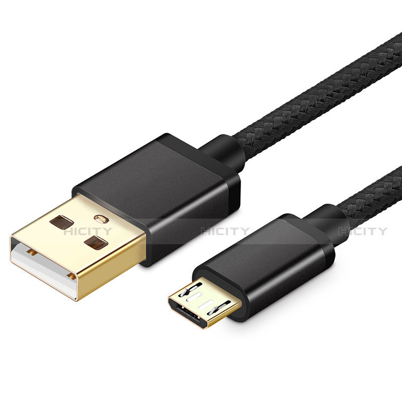 Micro USBケーブル 充電ケーブルAndroidユニバーサル A12 ブラック