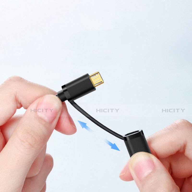 Type-C兼Micro USBケーブル 充電ケーブルAndroidユニバーサル T01 ブラック