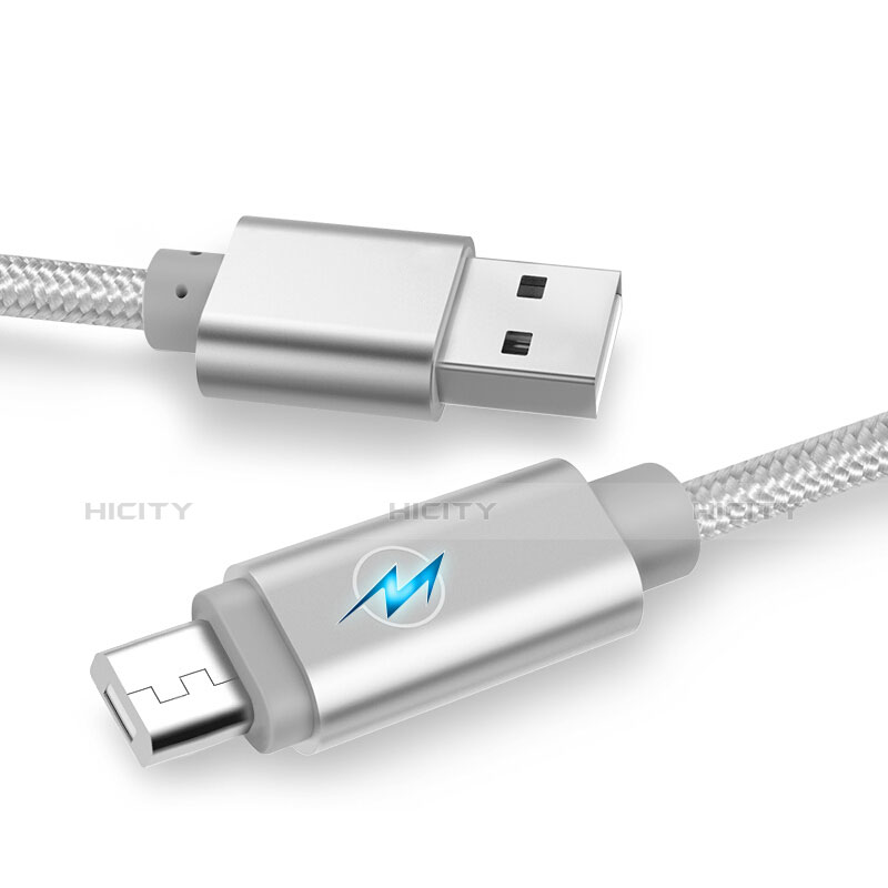 USB 2.0ケーブル 充電ケーブルAndroidユニバーサル A10 シルバー