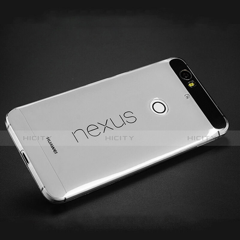 Google Nexus 6P用極薄ソフトケース シリコンケース 耐衝撃 全面保護 クリア透明 グーグル グレー