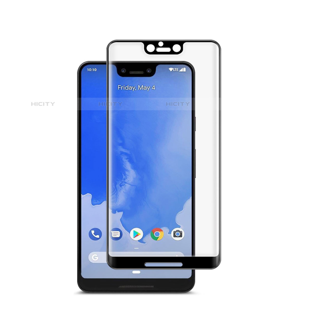 Google Pixel 3 XL用強化ガラス フル液晶保護フィルム グーグル ブラック