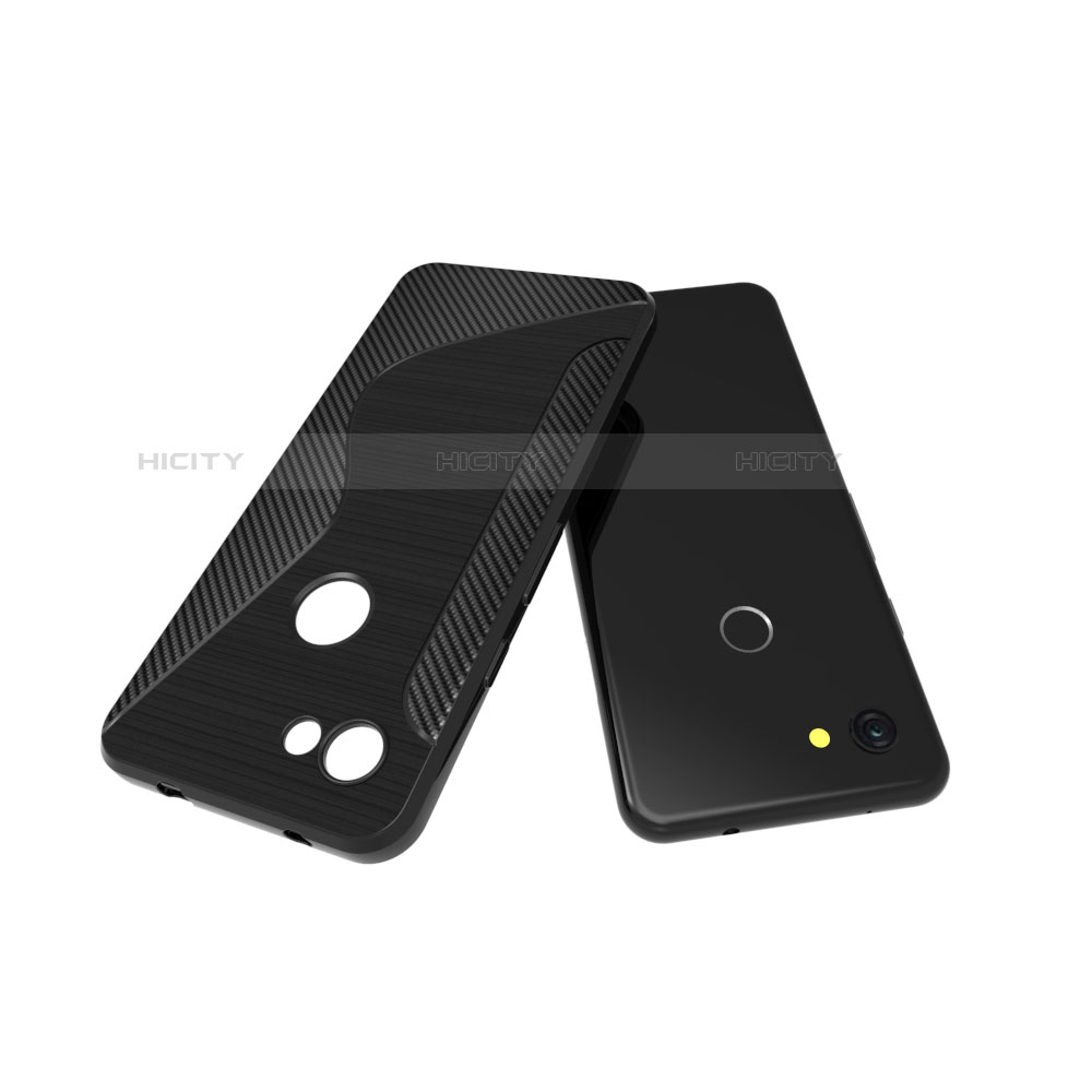 Google Pixel 3a用ソフトケース S ライン クリア透明 グーグル ブラック