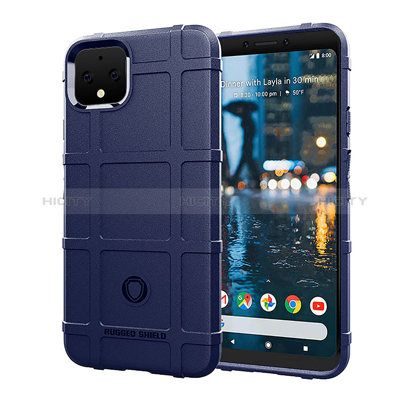 Google Pixel 4 XL用360度 フルカバー極薄ソフトケース シリコンケース 耐衝撃 全面保護 バンパー J01S グーグル ネイビー