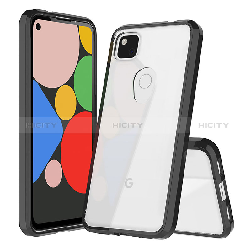 Google Pixel 4a用360度 フルカバー ハイブリットバンパーケース クリア透明 プラスチック カバー ZJ5 グーグル 