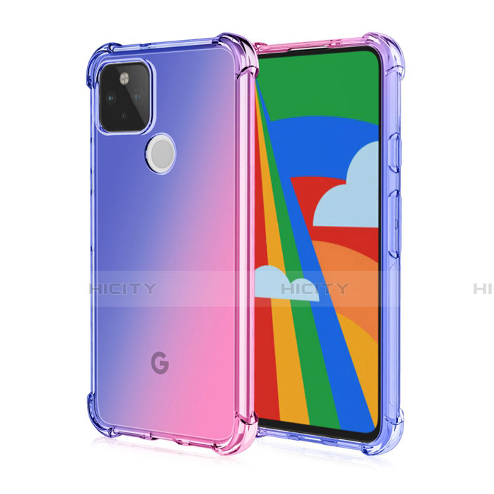 Google Pixel 5用極薄ソフトケース シリコンケース 耐衝撃 全面保護 クリア透明 H01 グーグル ネイビー