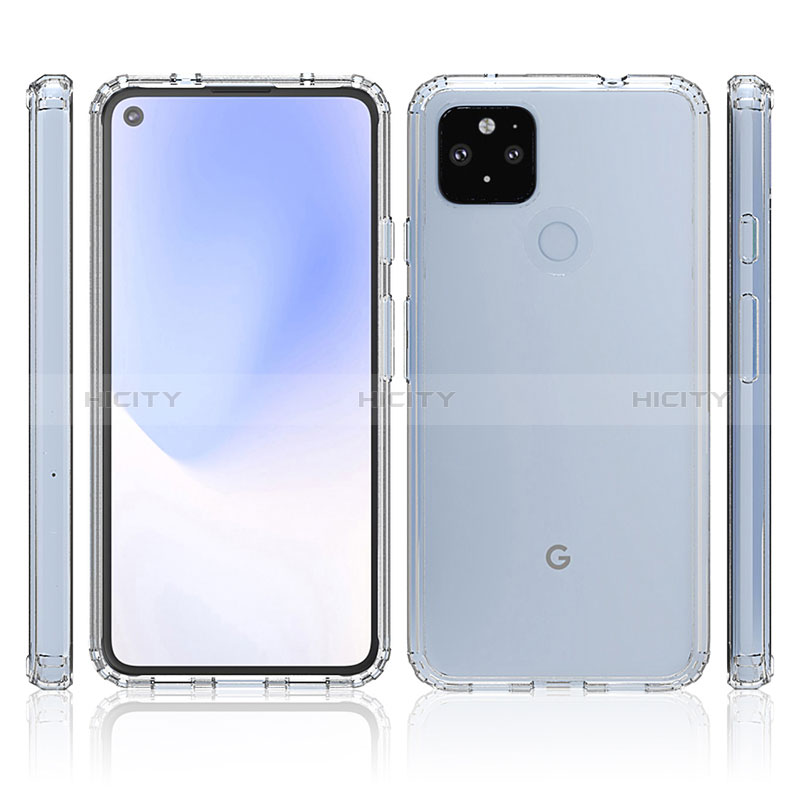 Google Pixel 5 XL 5G用360度 フルカバー ハイブリットバンパーケース 透明 プラスチック カバー ZJ5 グーグル 