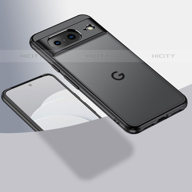 Google Pixel 8 5G用ハイブリットバンパーケース クリア透明 プラスチック カバー W01L グーグル ブラック