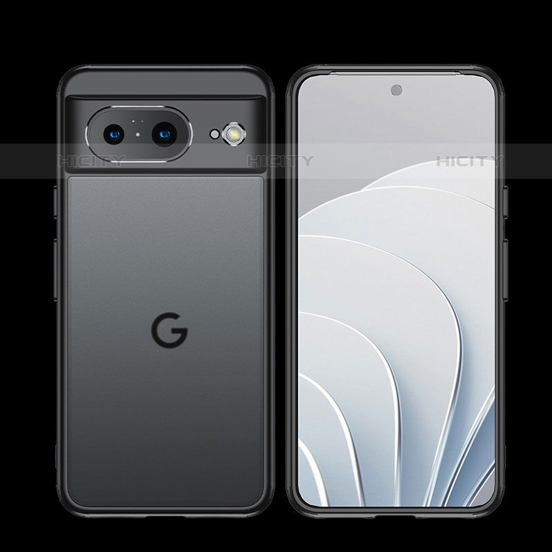 Google Pixel 8 5G用ハイブリットバンパーケース クリア透明 プラスチック カバー WL1 グーグル ブラック