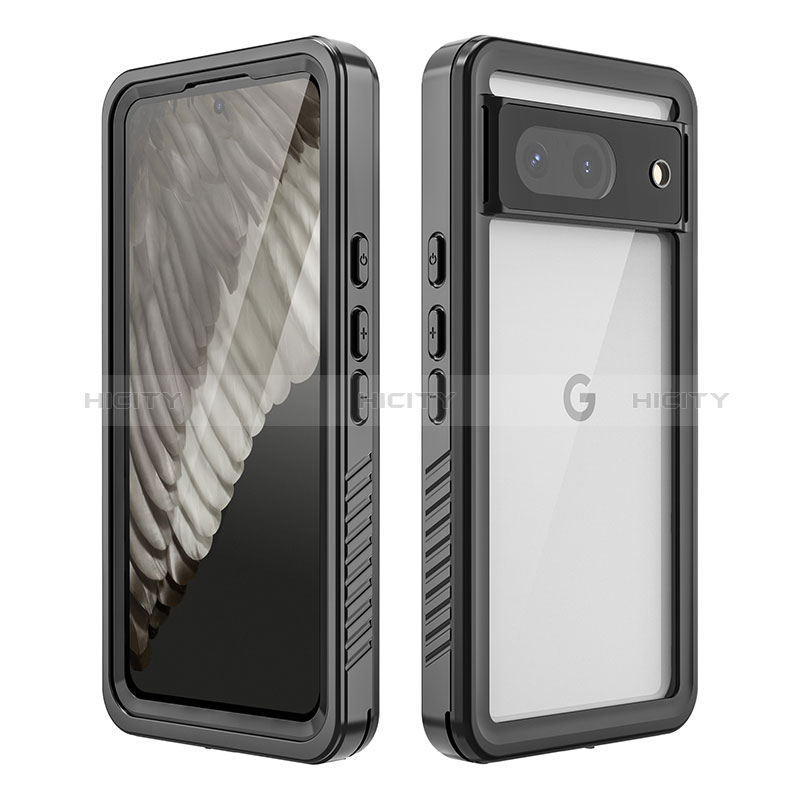 Google Pixel 8 5G用完全防水ケース ハイブリットバンパーカバー 高級感 手触り良い 360度 グーグル ブラック