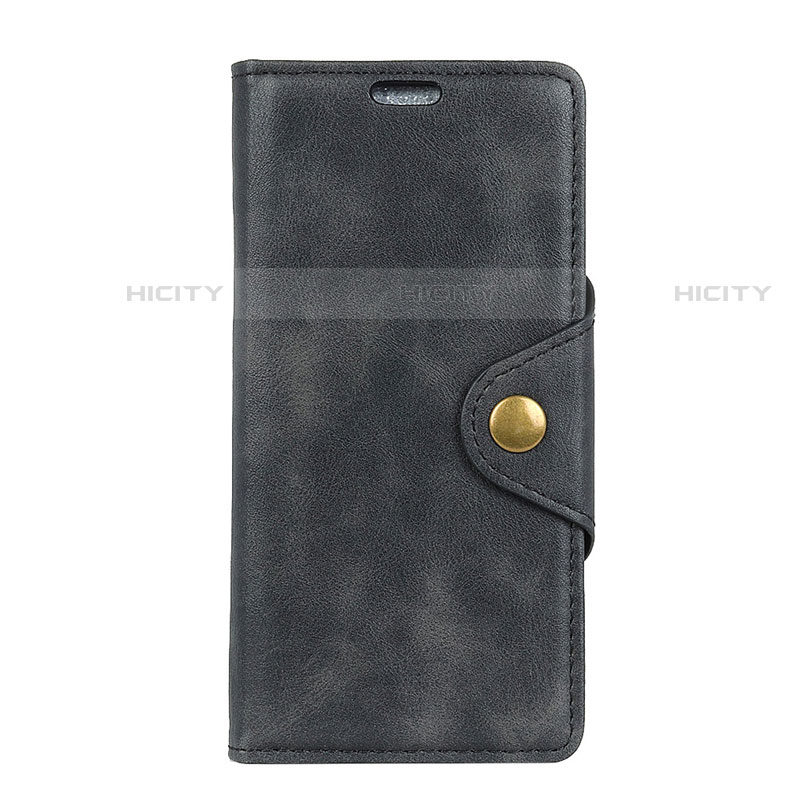 HTC Desire 12 Plus用手帳型 レザーケース スタンド カバー HTC ブラック