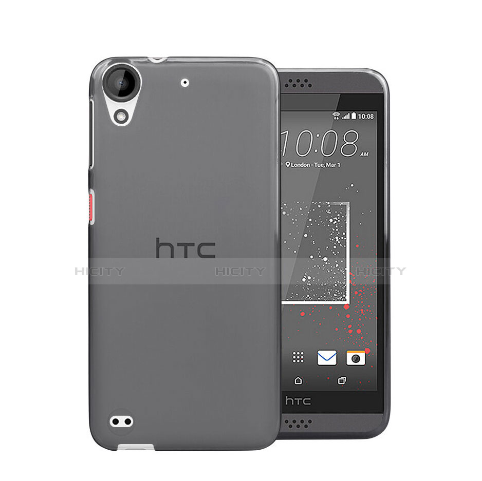 HTC Desire 530用極薄ソフトケース シリコンケース 耐衝撃 全面保護 クリア透明 HTC グレー