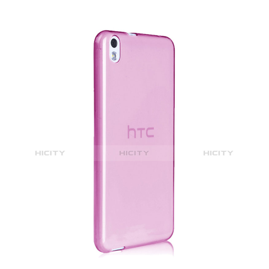 HTC Desire 816用極薄ソフトケース シリコンケース 耐衝撃 全面保護 クリア透明 HTC ピンク