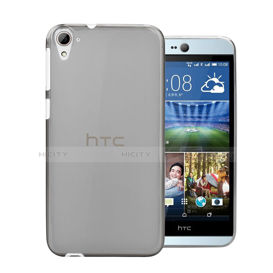 HTC Desire 826 826T 826W用極薄ソフトケース シリコンケース 耐衝撃 全面保護 クリア透明 HTC グレー
