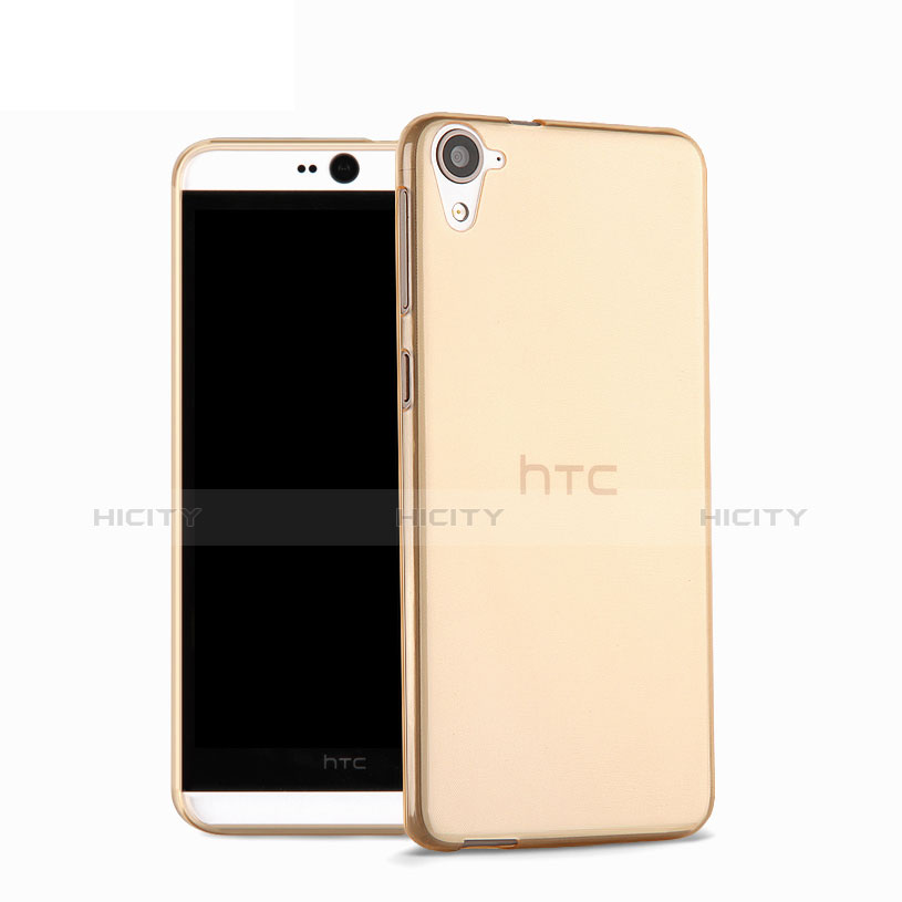 HTC Desire 826 826T 826W用極薄ソフトケース シリコンケース 耐衝撃 全面保護 クリア透明 HTC ゴールド