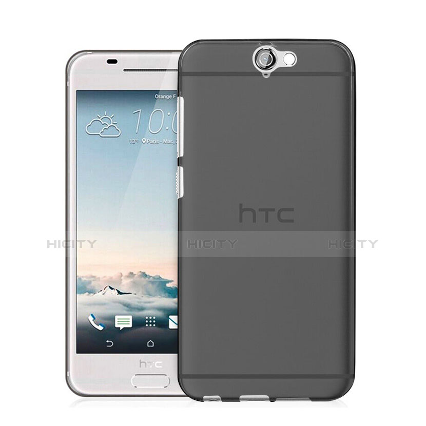HTC One A9用極薄ソフトケース シリコンケース 耐衝撃 全面保護 クリア透明 HTC グレー