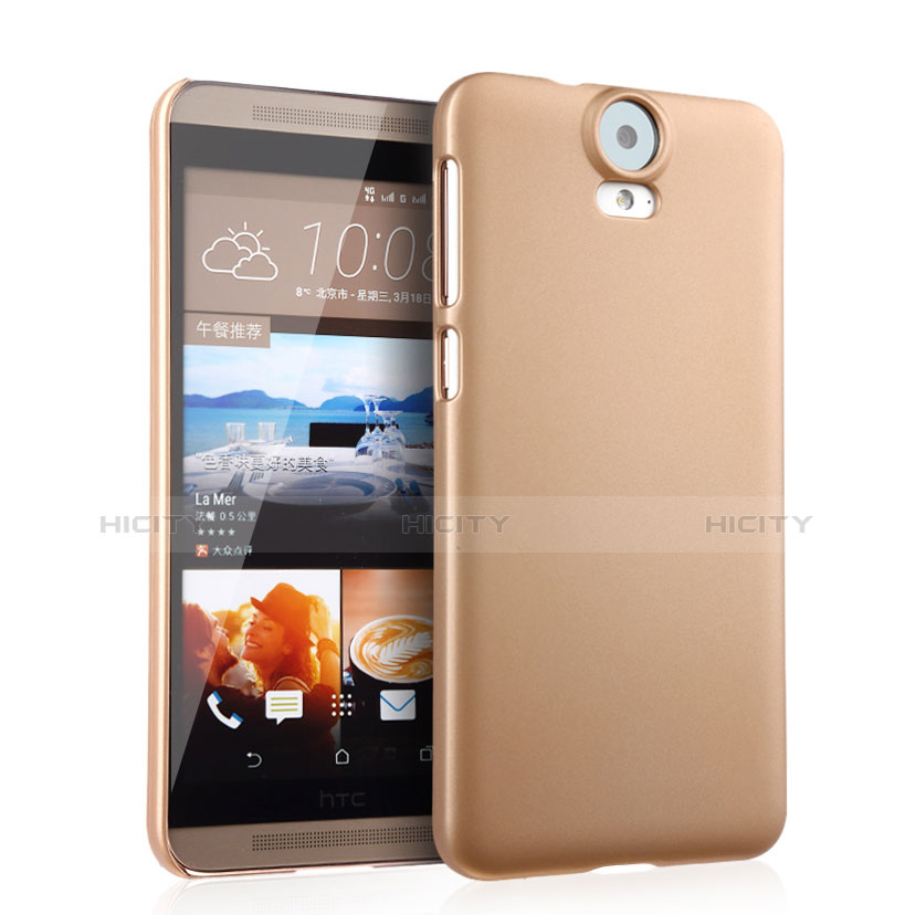 HTC One E9 Plus用ハードケース プラスチック 質感もマット HTC ゴールド
