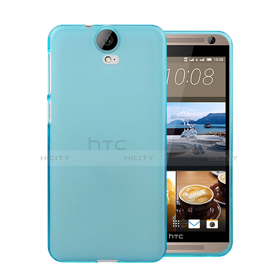 HTC One E9 Plus用極薄ソフトケース シリコンケース 耐衝撃 全面保護 クリア透明 HTC ネイビー
