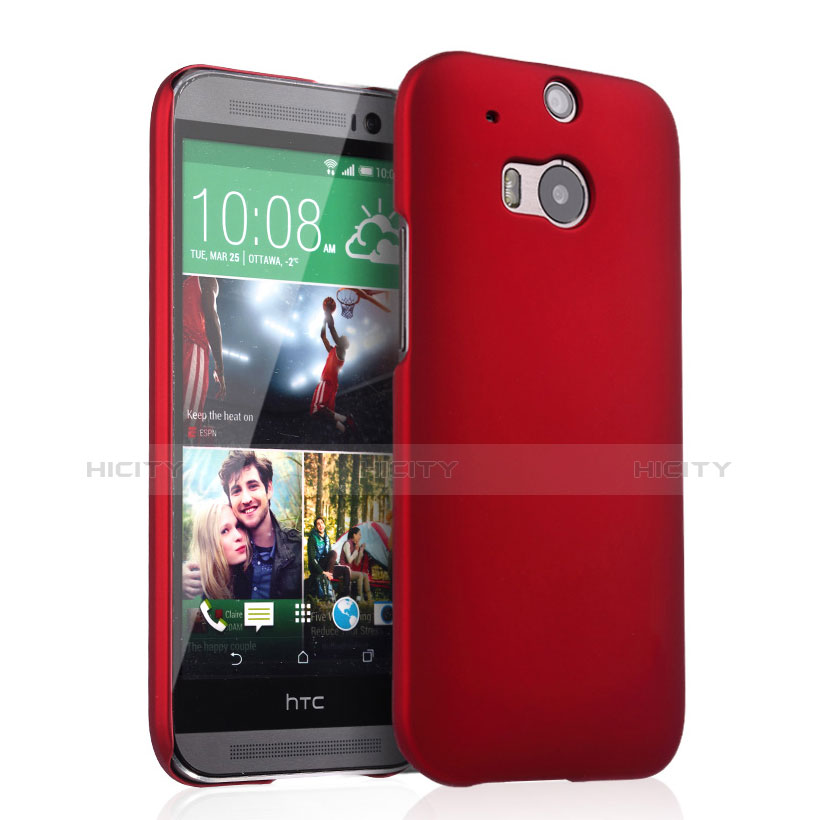 HTC One M8用ハードケース プラスチック 質感もマット HTC レッド