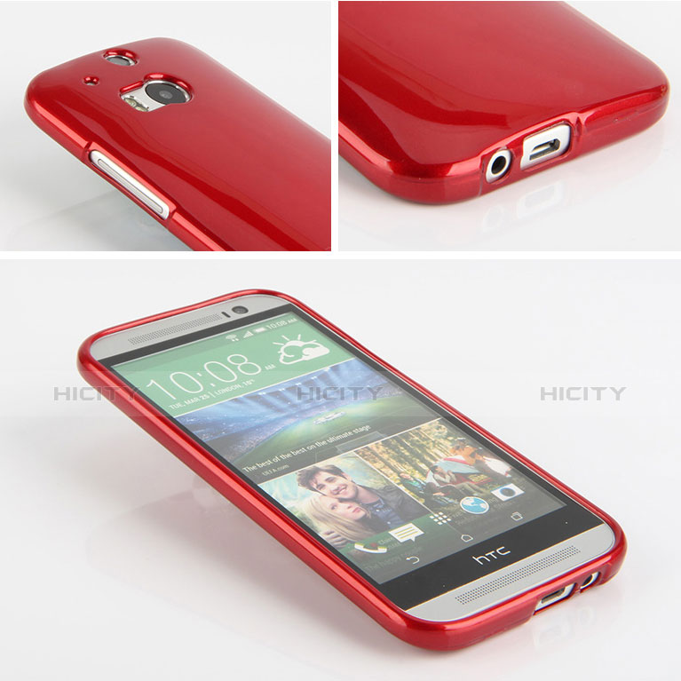 HTC One M8用シリコンケース ソフトタッチラバー HTC レッド