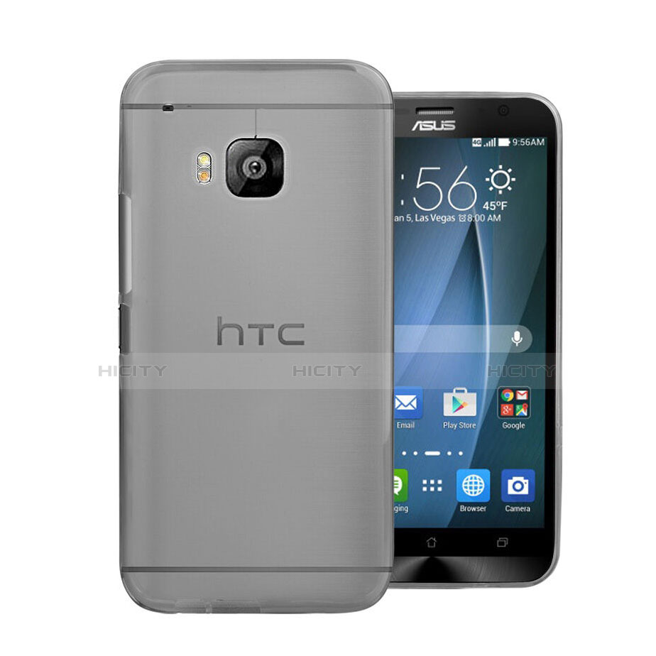 HTC One M9用極薄ケース クリア透明 プラスチック HTC グレー