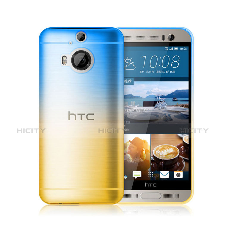 HTC One M9 Plus用極薄ソフトケース グラデーション 勾配色 クリア HTC オレンジ