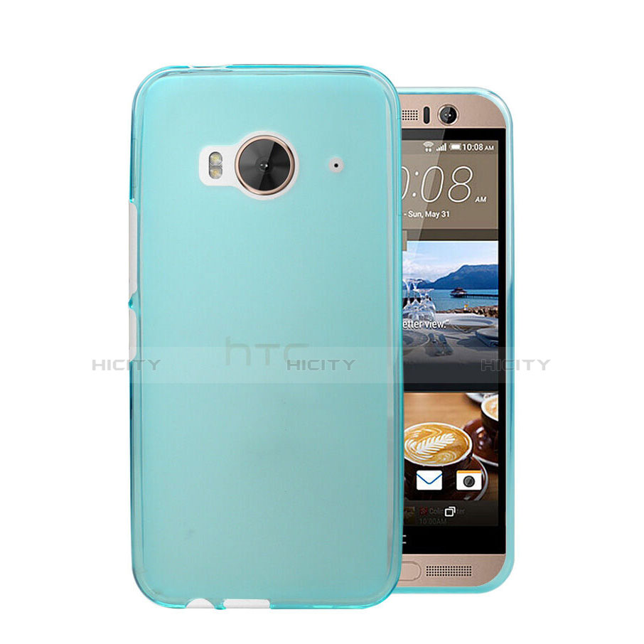 HTC One Me用極薄ケース クリア透明 プラスチック HTC ブルー