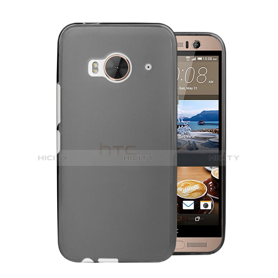 HTC One Me用極薄ケース クリア透明 プラスチック HTC グレー