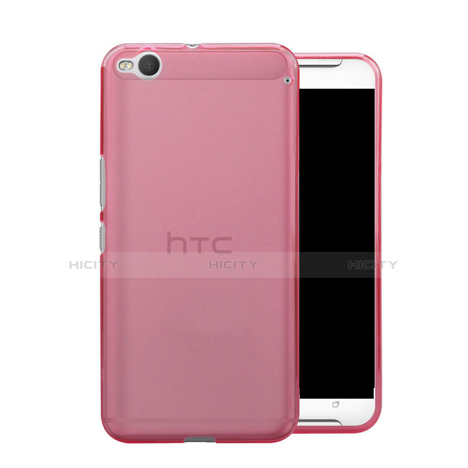 HTC One X9用極薄ソフトケース シリコンケース 耐衝撃 全面保護 クリア透明 HTC ピンク
