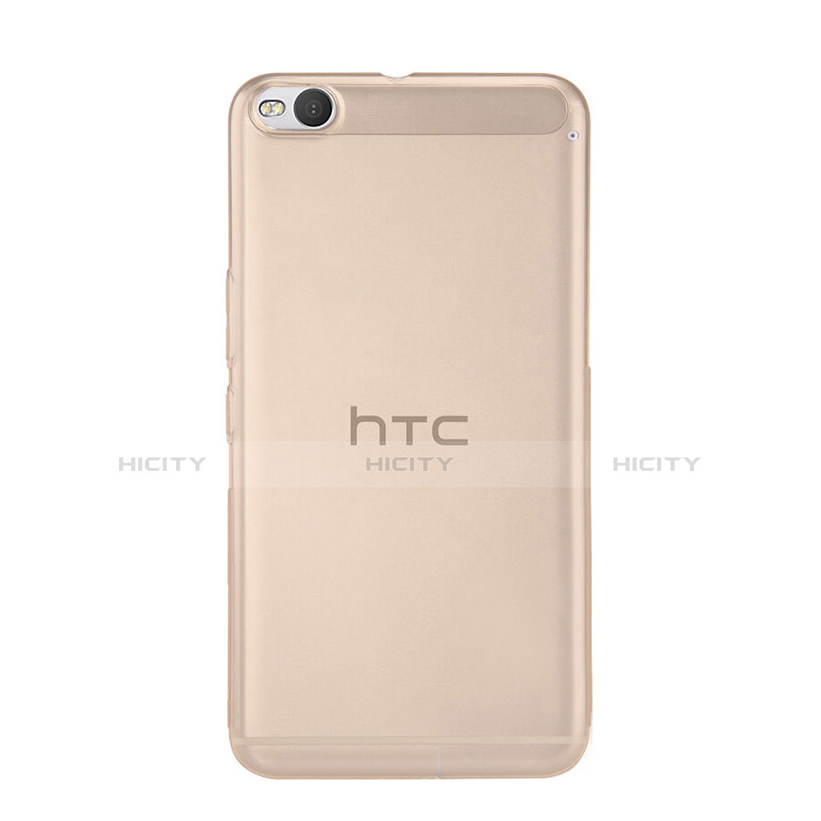 HTC One X9用極薄ソフトケース シリコンケース 耐衝撃 全面保護 クリア透明 HTC ゴールド