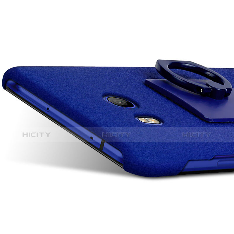 HTC U11用ハードケース カバー プラスチック アンド指輪 HTC ネイビー