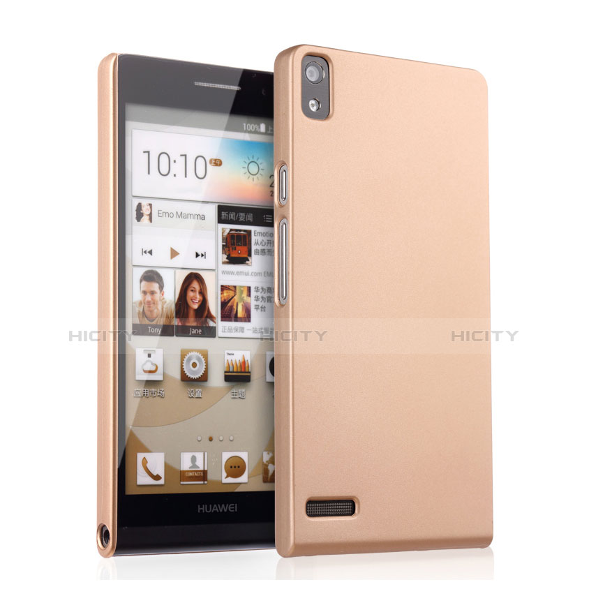 Huawei Ascend P6用ハードケース プラスチック 質感もマット ファーウェイ ゴールド