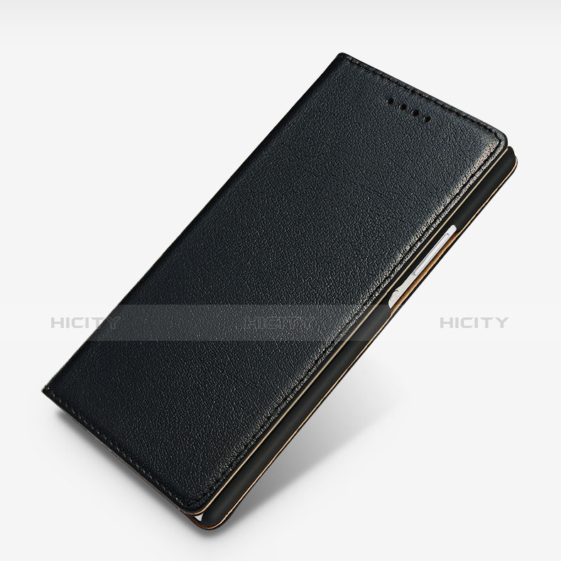 Huawei Ascend P7用手帳型 レザーケース スタンド L02 ファーウェイ ブラック