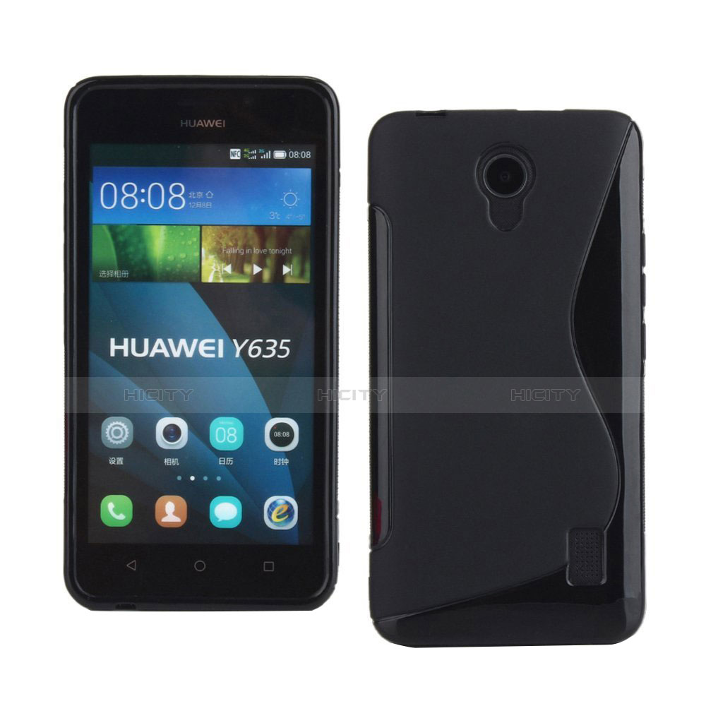 Huawei Ascend Y635用ソフトケース S ライン ファーウェイ ブラック