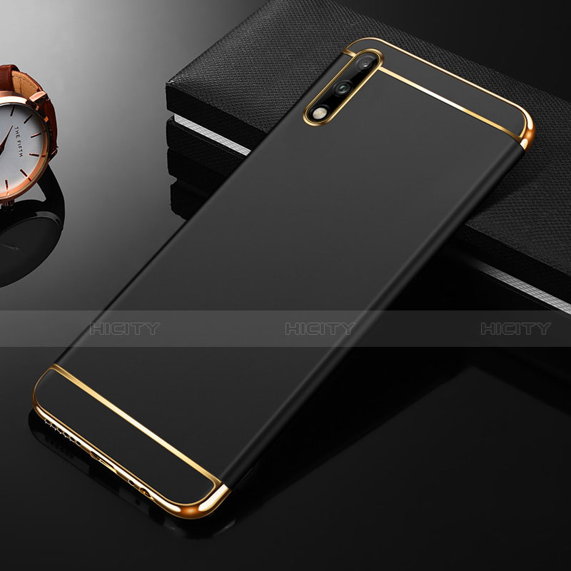 Huawei Enjoy 10用ケース 高級感 手触り良い メタル兼プラスチック バンパー M01 ファーウェイ ブラック