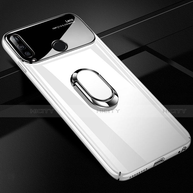 Huawei Enjoy 10 Plus用ハードケース プラスチック 質感もマット アンド指輪 マグネット式 A01 ファーウェイ ホワイト