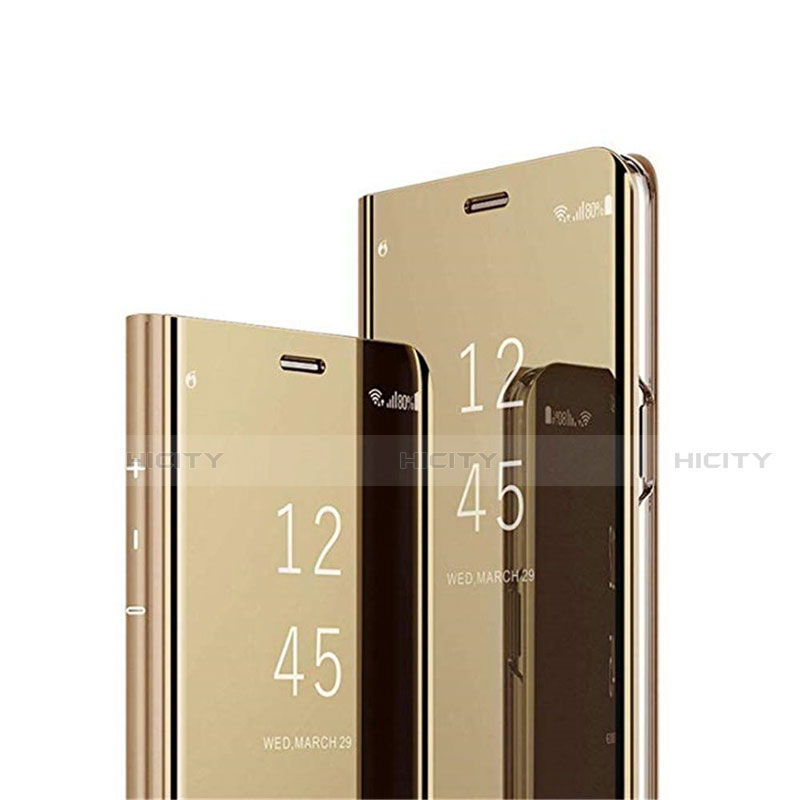 Huawei Enjoy 10 Plus用手帳型 レザーケース スタンド 鏡面 カバー L03 ファーウェイ ゴールド