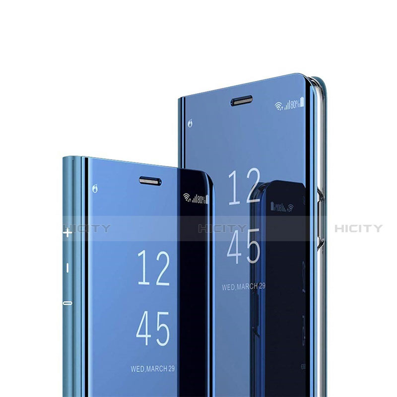 Huawei Enjoy 10 Plus用手帳型 レザーケース スタンド 鏡面 カバー L03 ファーウェイ ネイビー