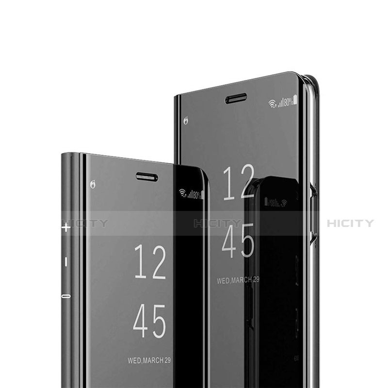 Huawei Enjoy 10 Plus用手帳型 レザーケース スタンド 鏡面 カバー L03 ファーウェイ ブラック