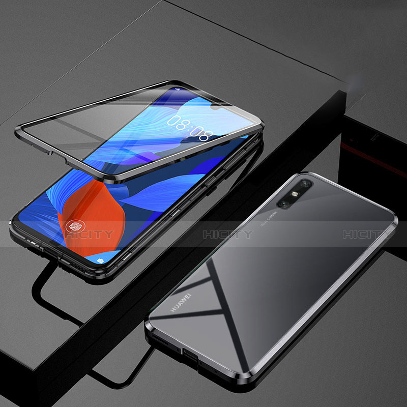 Huawei Enjoy 10e用ケース 高級感 手触り良い アルミメタル 製の金属製 360度 フルカバーバンパー 鏡面 カバー M01 ファーウェイ ブラック