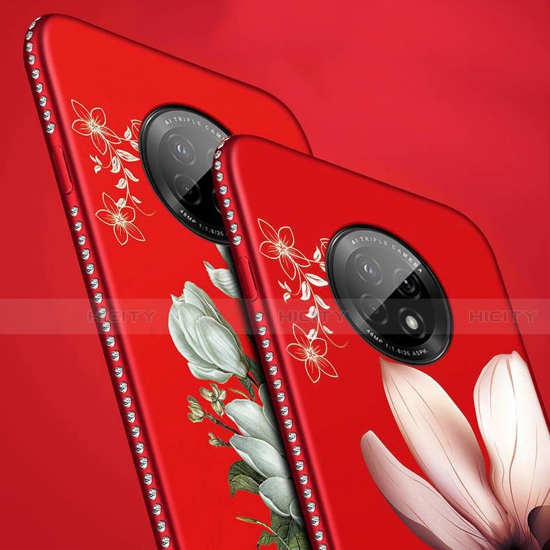 Huawei Enjoy 20 Plus 5G用シリコンケース ソフトタッチラバー 花 カバー S02 ファーウェイ 
