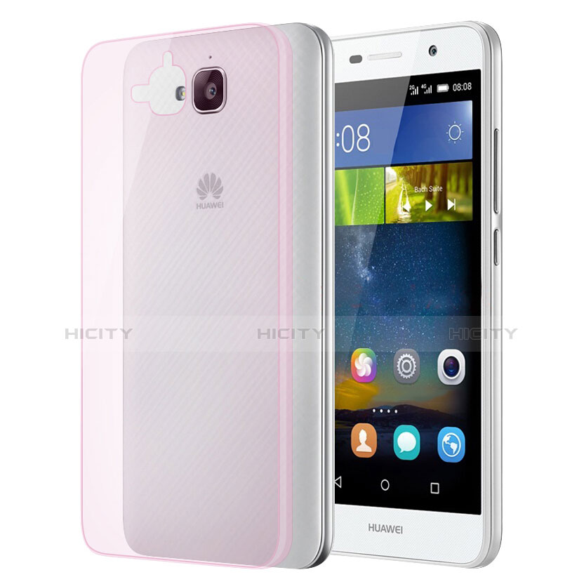 Huawei Enjoy 5用極薄ケース クリア透明 プラスチック 質感もマット ファーウェイ ピンク
