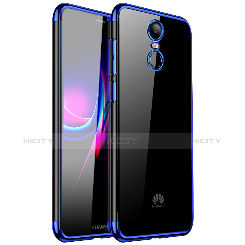 Huawei Enjoy 6用極薄ソフトケース シリコンケース 耐衝撃 全面保護 クリア透明 H01 ファーウェイ ネイビー