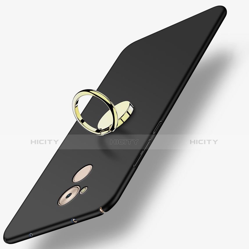 Huawei Enjoy 6S用ハードケース プラスチック 質感もマット アンド指輪 A03 ファーウェイ ブラック