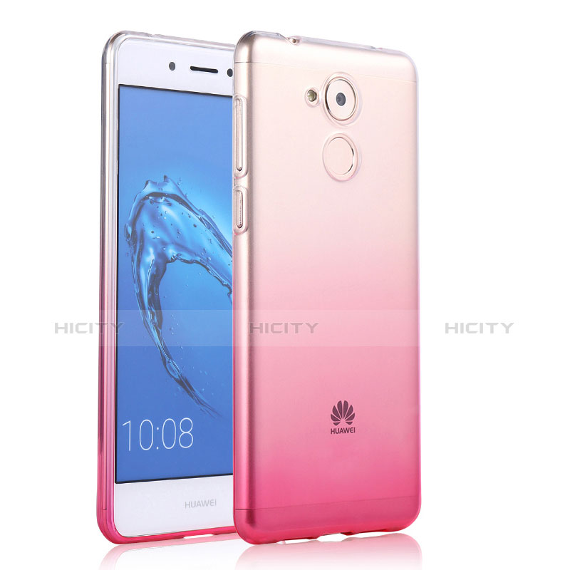 Huawei Enjoy 6S用極薄ソフトケース グラデーション 勾配色 クリア透明 ファーウェイ ピンク