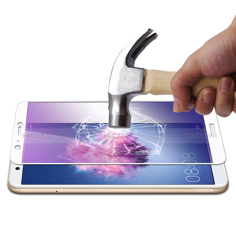 Huawei Enjoy 7S用強化ガラス フル液晶保護フィルム F02 ファーウェイ ホワイト