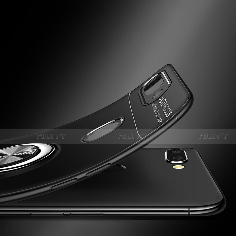 Huawei Enjoy 8 Plus用極薄ソフトケース シリコンケース 耐衝撃 全面保護 アンド指輪 マグネット式 バンパー ファーウェイ 