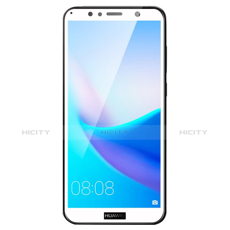 Huawei Enjoy 8e用強化ガラス フル液晶保護フィルム F02 ファーウェイ ホワイト