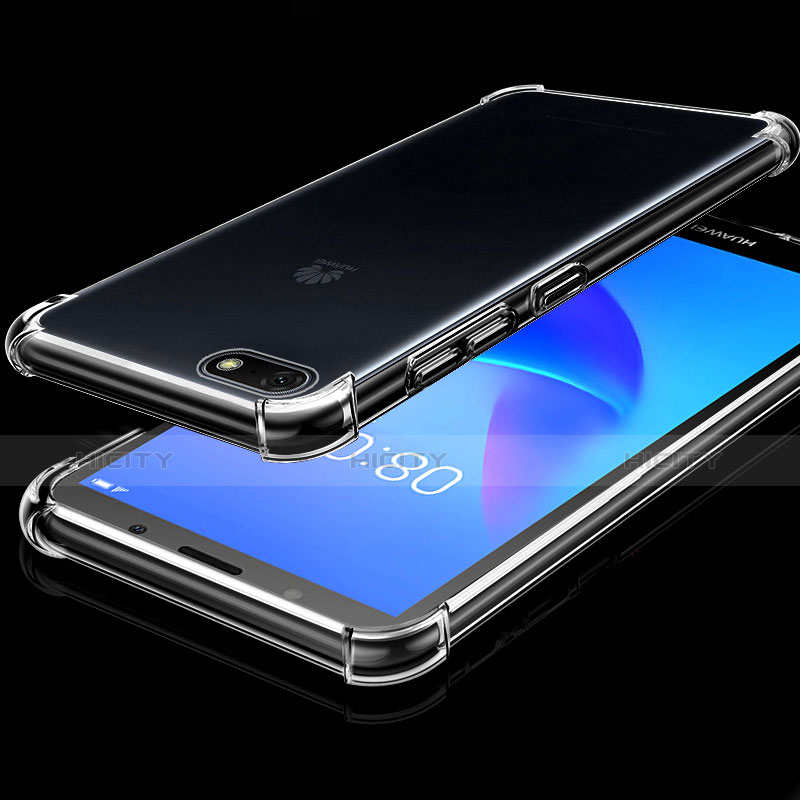 Huawei Enjoy 8e Lite用極薄ソフトケース シリコンケース 耐衝撃 全面保護 クリア透明 H01 ファーウェイ クリア