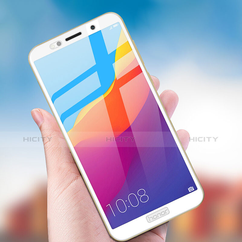 Huawei Enjoy 8e Lite用強化ガラス フル液晶保護フィルム ファーウェイ ホワイト