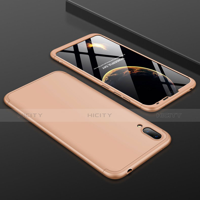 Huawei Enjoy 9用ハードケース プラスチック 質感もマット 前面と背面 360度 フルカバー ファーウェイ ゴールド